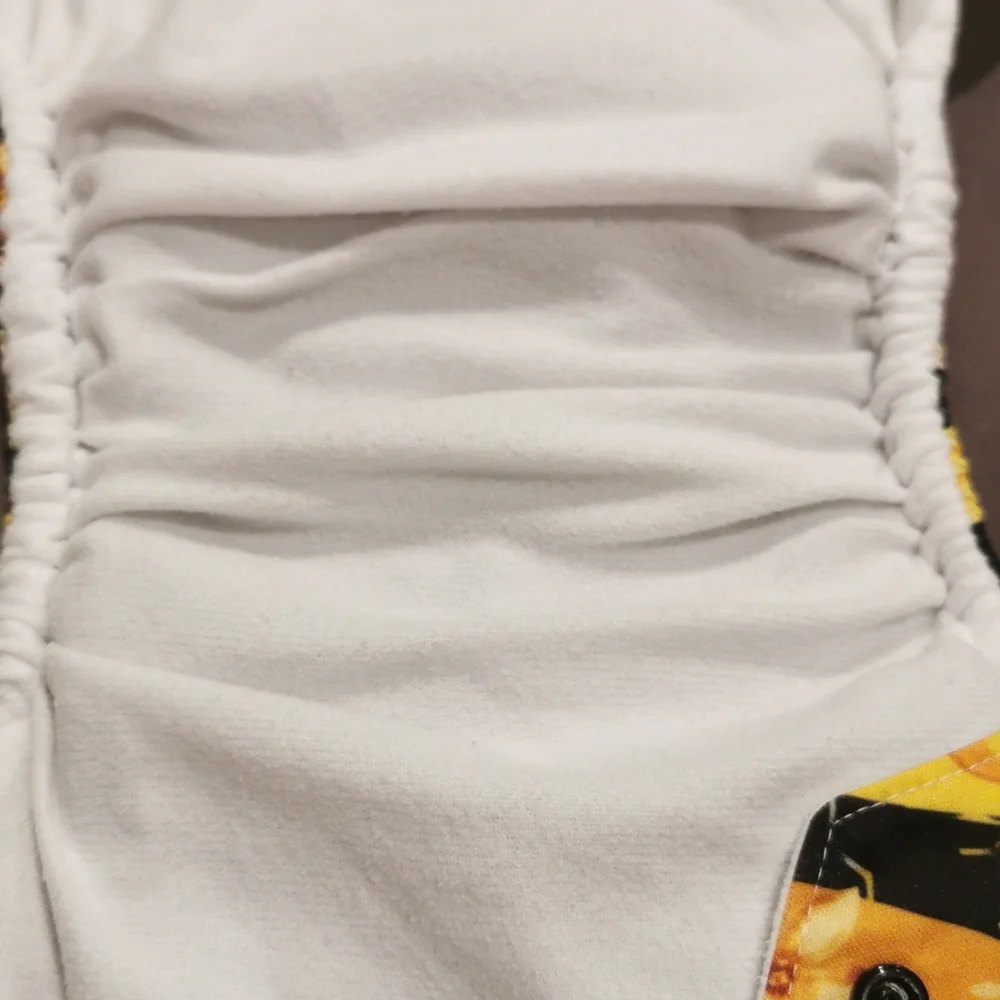 2 Reusable pocket cloth diapers, You are my Sunshine, bee hive, yellow